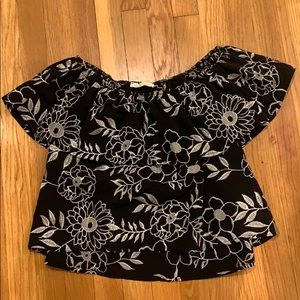 Black off the shoulder top